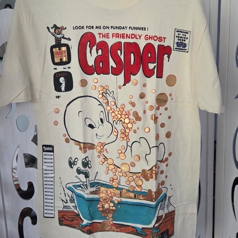 Casper The Friendly Ghost Comic Cover Graphic T Shirt Adult Medium NWT